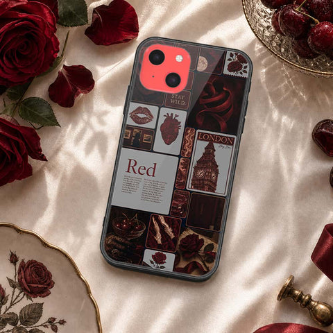 iPhone 13 Mini Cover - ONation Aesthetic Collage Series - HQ Ultra Shine Premium Infinity Glass Soft Silicon Borders Case