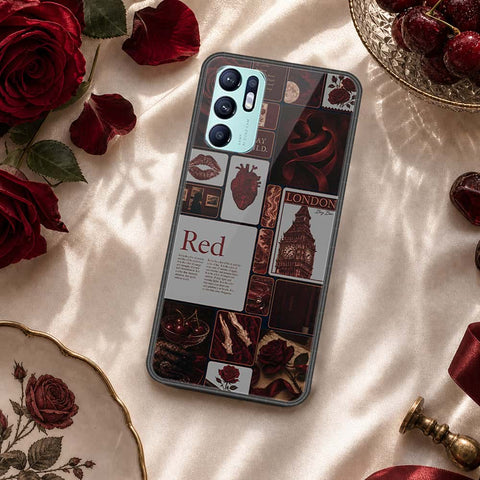 Oppo Reno 6 Cover - ONation Aesthetic Collage Series - HQ Ultra Shine Premium Infinity Glass Soft Silicon Borders Case