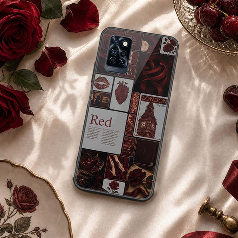 Infinix Note 10 Pro Cover - ONation Aesthetic Collage Series - HQ Ultra Shine Premium Infinity Glass Soft Silicon Borders Case