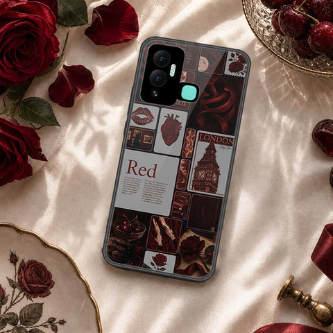 Infinix Hot 12i Cover - ONation Aesthetic Collage Series - HQ Ultra Shine Premium Infinity Glass Soft Silicon Borders Case