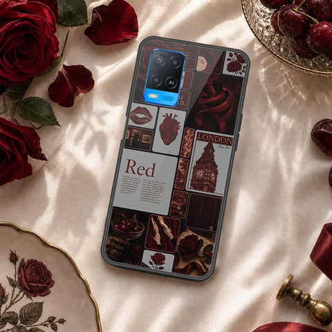 Oppo A54 4G Cover - ONation Aesthetic Collage Series - HQ Ultra Shine Premium Infinity Glass Soft Silicon Borders Case