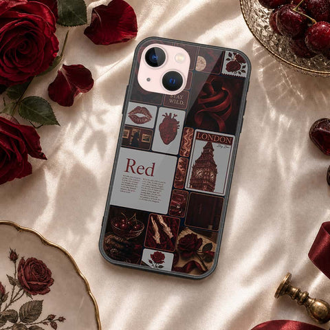 iPhone 14 Plus Cover - ONation Aesthetic Collage Series - HQ Ultra Shine Premium Infinity Glass Soft Silicon Borders Case