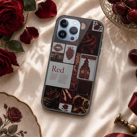 iPhone 14 Pro Max Cover - ONation Aesthetic Collage Series - HQ Ultra Shine Premium Infinity Glass Soft Silicon Borders Case