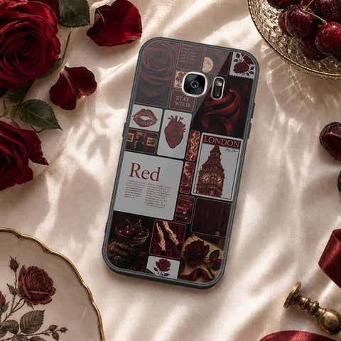 Samsung Galaxy S7 Cover - ONation Aesthetic Collage Series - HQ Ultra Shine Premium Infinity Glass Soft Silicon Borders Case