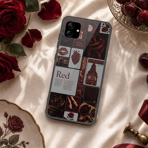 Samsung Galaxy A04 Cover - ONation Aesthetic Collage Series - HQ Ultra Shine Premium Infinity Glass Soft Silicon Borders Case