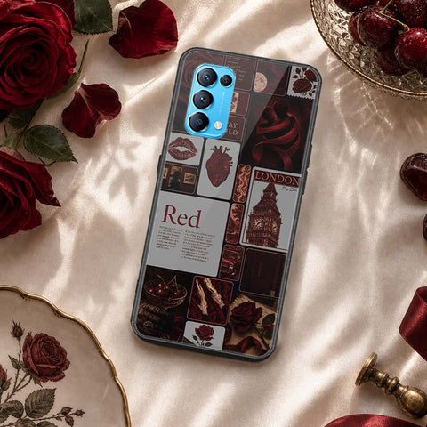 Oppo Reno 5 4G Cover - ONation Aesthetic Collage Series - HQ Ultra Shine Premium Infinity Glass Soft Silicon Borders Case