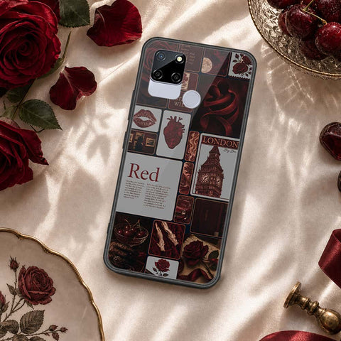 Realme C12 Cover - ONation Aesthetic Collage Series - HQ Ultra Shine Premium Infinity Glass Soft Silicon Borders Case