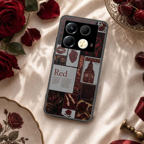 Infinix Note 40 Pro Plus Cover - ONation Aesthetic Collage Series - HQ Ultra Shine Premium Infinity Glass Soft Silicon Borders Case