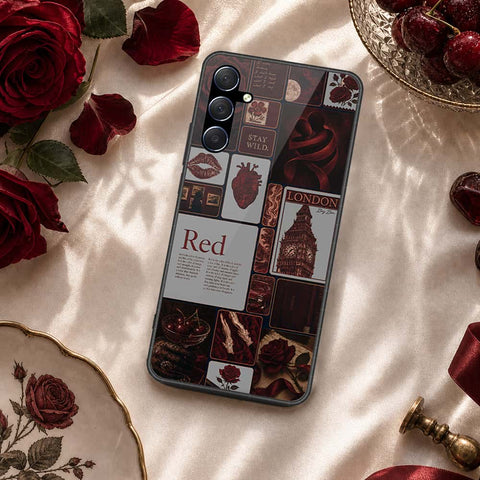 Samsung Galaxy M54 Cover - ONation Aesthetic Collage Series - HQ Ultra Shine Premium Infinity Glass Soft Silicon Borders Case