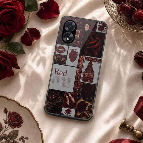 Oppo A18 Cover - ONation Aesthetic Collage Series - HQ Ultra Shine Premium Infinity Glass Soft Silicon Borders Case