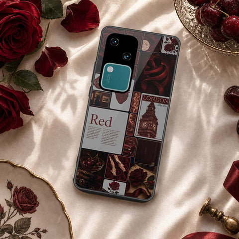 Vivo V30 Cover - ONation Aesthetic Collage Series - HQ Ultra Shine Premium Infinity Glass Soft Silicon Borders Case
