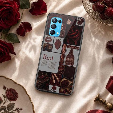 Oppo Reno 5 5G Cover - ONation Aesthetic Collage Series - HQ Ultra Shine Premium Infinity Glass Soft Silicon Borders Case