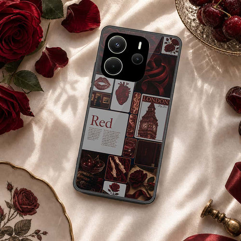 Xiaomi Redmi Note 14 4G Cover - ONation Aesthetic Collage Series - HQ Ultra Shine Premium Infinity Glass Soft Silicon Borders Case