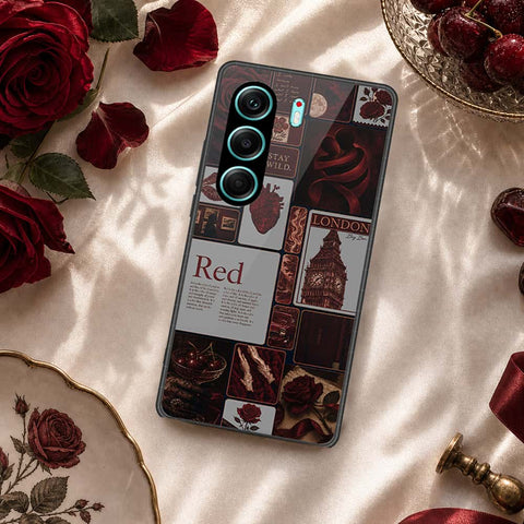 Tecno Camon 40 Pro 5G Cover - ONation Aesthetic Collage Series - HQ Ultra Shine Premium Infinity Glass Soft Silicon Borders Case