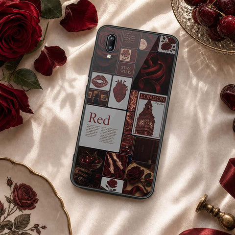 Vivo Y91 (Without Logo Hole) Cover - ONation Aesthetic Collage Series - HQ Ultra Shine Premium Infinity Glass Soft Silicon Borders Case