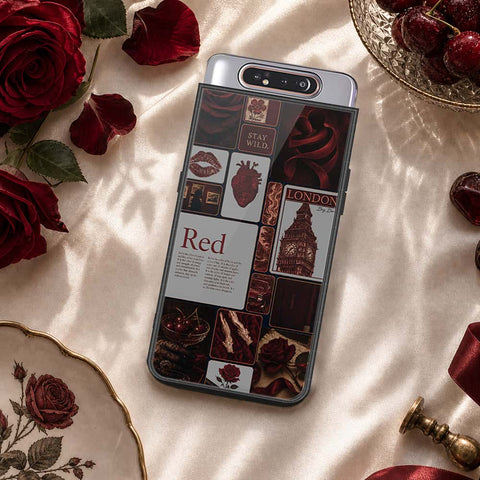 Samsung Galaxy A80 Cover - ONation Aesthetic Collage Series - HQ Ultra Shine Premium Infinity Glass Soft Silicon Borders Case