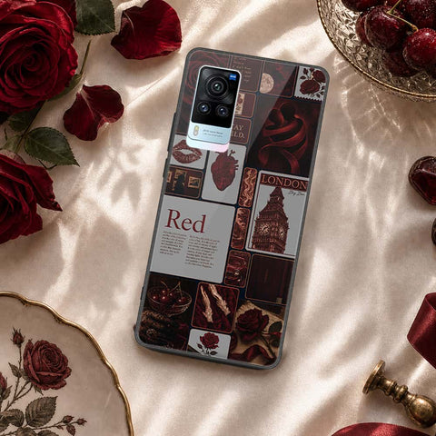 Vivo X60 Pro Cover - ONation Aesthetic Collage Series - HQ Ultra Shine Premium Infinity Glass Soft Silicon Borders Case