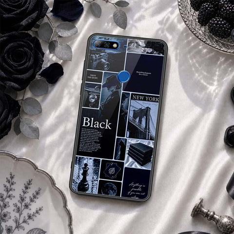 Huawei Y7 Prime 2018 Cover - ONation Aesthetic Collage Series - HQ Ultra Shine Premium Infinity Glass Soft Silicon Borders Case