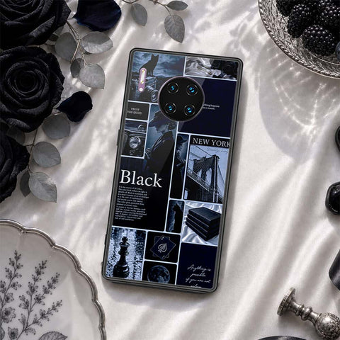 Huawei Mate 30 Pro Cover - ONation Aesthetic Collage Series - HQ Ultra Shine Premium Infinity Glass Soft Silicon Borders Case