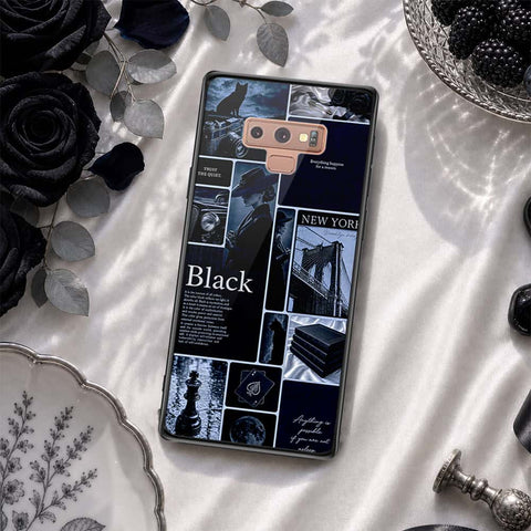 Samsung Galaxy Note 9 Cover - ONation Aesthetic Collage Series - HQ Ultra Shine Premium Infinity Glass Soft Silicon Borders Case