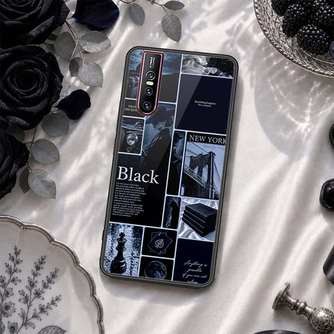 Vivo V15 Pro Cover - ONation Aesthetic Collage Series - HQ Ultra Shine Premium Infinity Glass Soft Silicon Borders Case