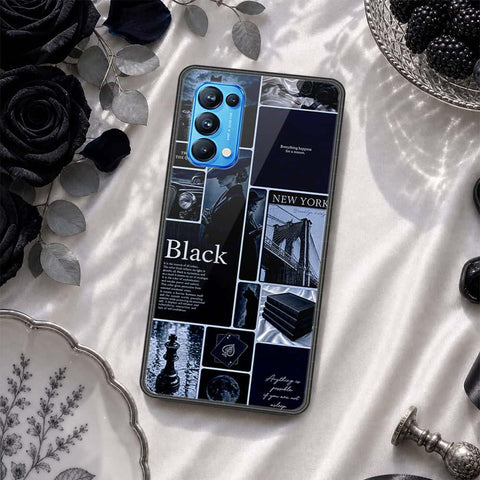 Oppo Reno 5 Pro 5G Cover - ONation Aesthetic Collage Series - HQ Ultra Shine Premium Infinity Glass Soft Silicon Borders Case