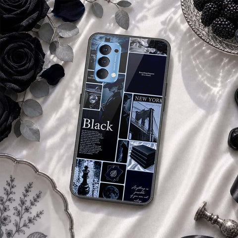 Oppo Reno 4 Cover - ONation Aesthetic Collage Series - HQ Ultra Shine Premium Infinity Glass Soft Silicon Borders Case