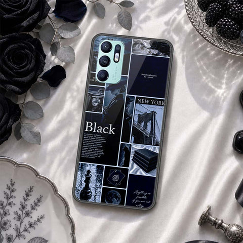 Oppo Reno 6 Cover - ONation Aesthetic Collage Series - HQ Ultra Shine Premium Infinity Glass Soft Silicon Borders Case