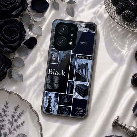 Oppo Find X5 Pro Cover - ONation Aesthetic Collage Series - HQ Ultra Shine Premium Infinity Glass Soft Silicon Borders Case