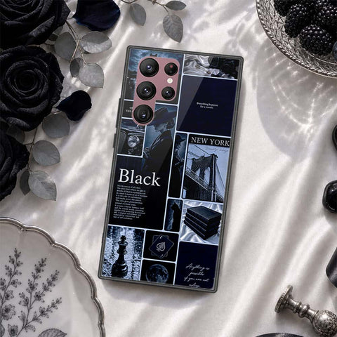 Samsung Galaxy S22 Ultra 5G Cover - ONation Aesthetic Collage Series - HQ Ultra Shine Premium Infinity Glass Soft Silicon Borders Case