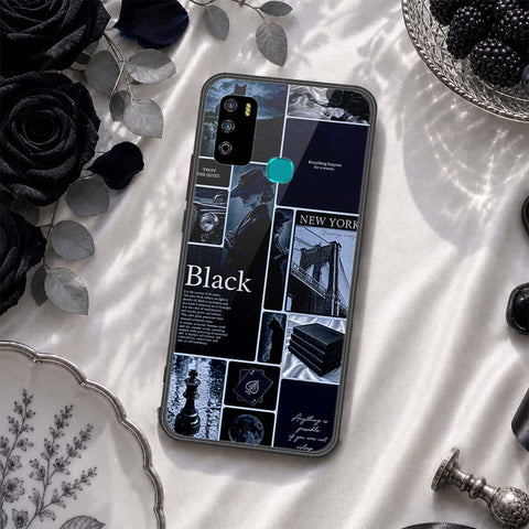 Infinix Hot 9 Play Cover - ONation Aesthetic Collage Series - HQ Ultra Shine Premium Infinity Glass Soft Silicon Borders Case