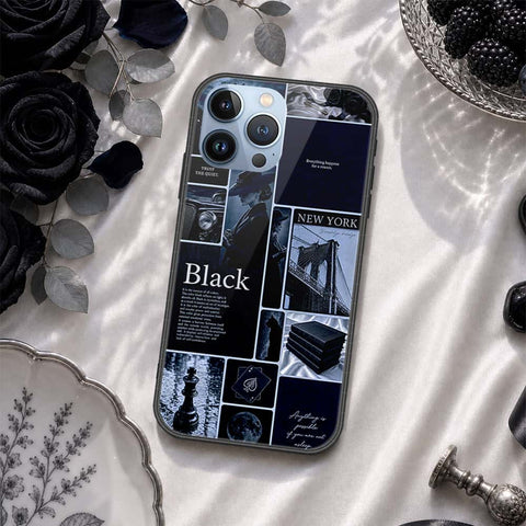 iPhone 14 Pro Max Cover - ONation Aesthetic Collage Series - HQ Ultra Shine Premium Infinity Glass Soft Silicon Borders Case