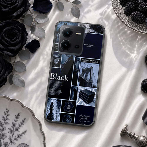 Vivo V25e Cover - ONation Aesthetic Collage Series - HQ Ultra Shine Premium Infinity Glass Soft Silicon Borders Case