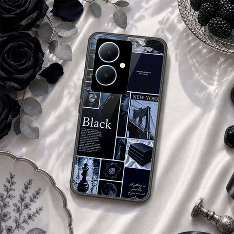 Vivo V29 Lite Cover - ONation Aesthetic Collage Series - HQ Ultra Shine Premium Infinity Glass Soft Silicon Borders Case