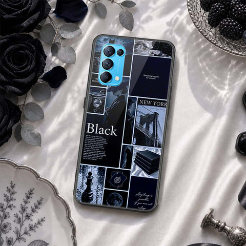 Oppo Reno 5 4G Cover - ONation Aesthetic Collage Series - HQ Ultra Shine Premium Infinity Glass Soft Silicon Borders Case