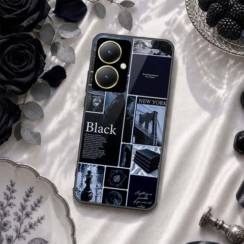 Vivo Y35m Plus Cover - ONation Aesthetic Collage Series - HQ Ultra Shine Premium Infinity Glass Soft Silicon Borders Case