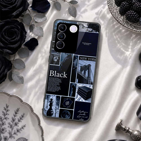 Vivo S16e Cover - ONation Aesthetic Collage Series - HQ Ultra Shine Premium Infinity Glass Soft Silicon Borders Case