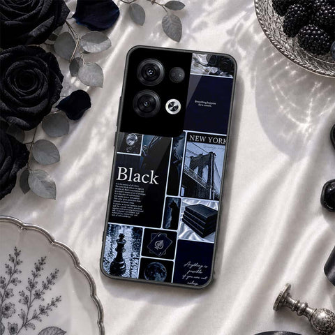 Oppo Reno 8 Pro  Cover - ONation Aesthetic Collage Series - HQ Ultra Shine Premium Infinity Glass Soft Silicon Borders Case