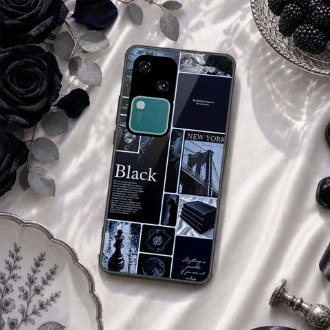 Vivo V30 Cover - ONation Aesthetic Collage Series - HQ Ultra Shine Premium Infinity Glass Soft Silicon Borders Case