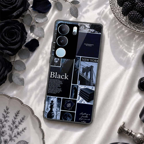 Vivo V29 Pro Cover - ONation Aesthetic Collage Series - HQ Ultra Shine Premium Infinity Glass Soft Silicon Borders Case