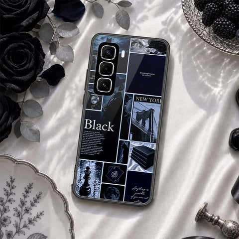 Infinix Hot 60 Pro Cover - ONation Aesthetic Collage Series - HQ Ultra Shine Premium Infinity Glass Soft Silicon Borders Case