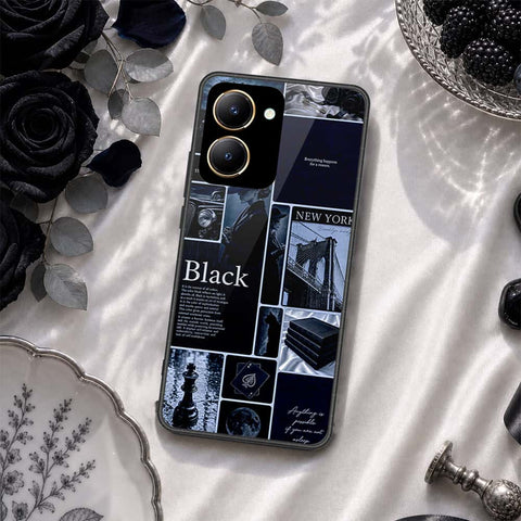 Vivo Y36 4G Cover - ONation Aesthetic Collage Series - HQ Ultra Shine Premium Infinity Glass Soft Silicon Borders Case