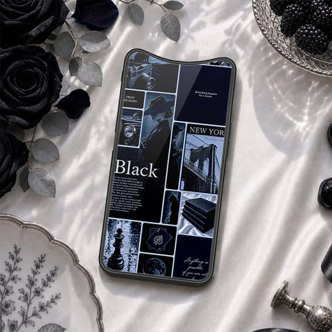 Oppo Find X Cover - ONation Aesthetic Collage Series - HQ Ultra Shine Premium Infinity Glass Soft Silicon Borders Case