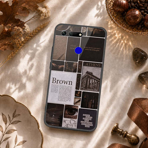 Huawei Honor View 20 Cover - ONation Aesthetic Collage Series - HQ Ultra Shine Premium Infinity Glass Soft Silicon Borders Case