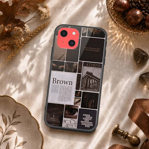iPhone 13 Mini Cover - ONation Aesthetic Collage Series - HQ Ultra Shine Premium Infinity Glass Soft Silicon Borders Case