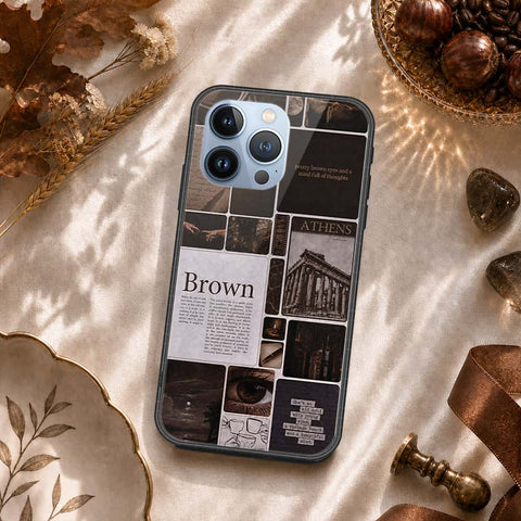 iPhone 13 Pro Cover - ONation Aesthetic Collage Series - HQ Ultra Shine Premium Infinity Glass Soft Silicon Borders Case