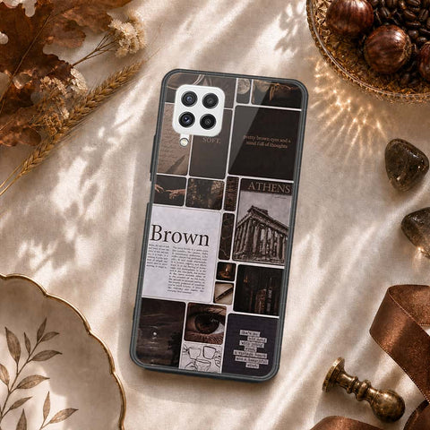 Samsung Galaxy M22 Cover - ONation Aesthetic Collage Series - HQ Ultra Shine Premium Infinity Glass Soft Silicon Borders Case