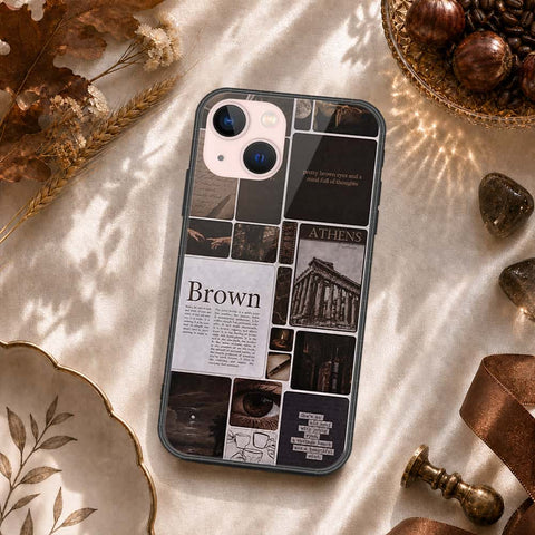 iPhone 14 Plus Cover - ONation Aesthetic Collage Series - HQ Ultra Shine Premium Infinity Glass Soft Silicon Borders Case