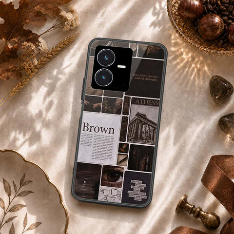 Vivo Y22s Cover - ONation Aesthetic Collage Series - HQ Ultra Shine Premium Infinity Glass Soft Silicon Borders Case