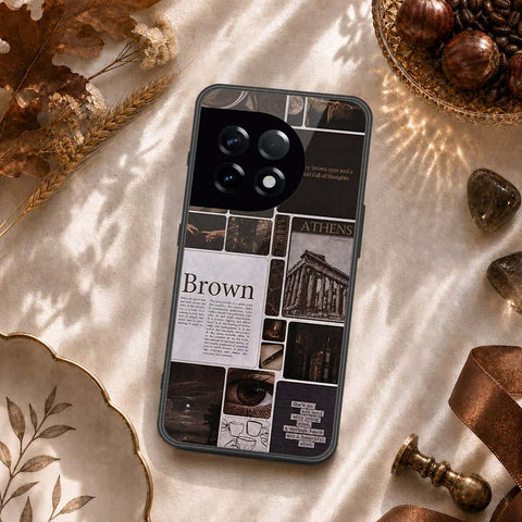OnePlus 11 Cover - ONation Aesthetic Collage Series - HQ Ultra Shine Premium Infinity Glass Soft Silicon Borders Case